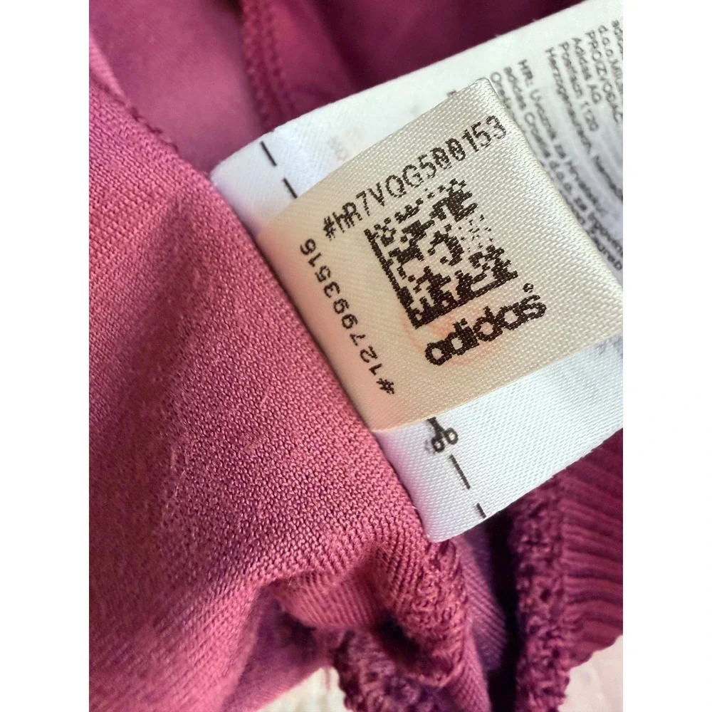 Adidas Velour Hoodie Small Maroon Trefoil Gold Zip Recycled Polyester